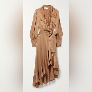 ZIMMERMANN
Asymmetric silk-satin midi wrap dress